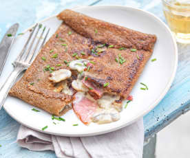 Galette bacon et champignons à la crème