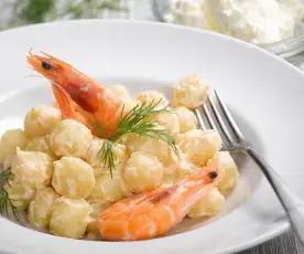 Gnocchi s krevetovo-pórkovou omáčkou