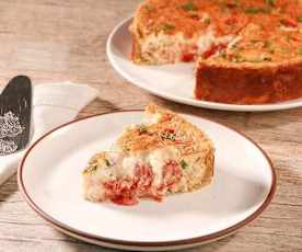 Quiche de frango com tomates