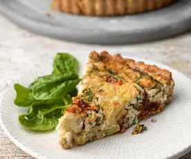 Vegan Sun-dried Tomato and Artichoke Quiche