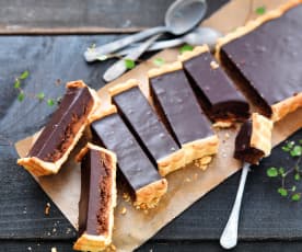 Tarte au chocolat craquant et caramel au beurre salé