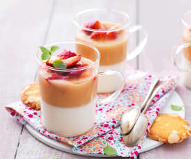 Blanc-manger fraise rhubarbe