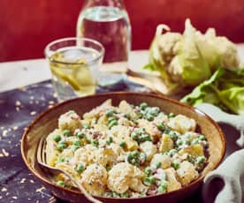 Kartoffel-Blumenkohl-Salat mit Schinken