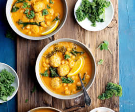 Chickpea and Turkey Meatball Soup