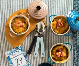 Zuppa gratinata con pancetta e Fontina