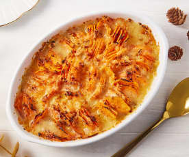 Spiralized Butternut Squash and Gochujang Gratin