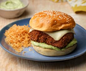 Fish Burger with Salt and Vinegar Shoestring Potatoes