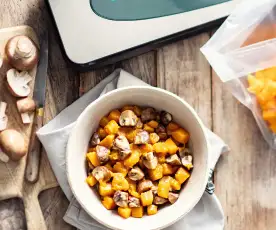 Accompagnement de légumes d'automne sous-vide