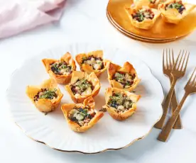 Mushroom Spinach Phyllo Cups