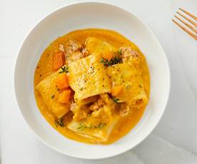 Paccheri zucca e salsiccia