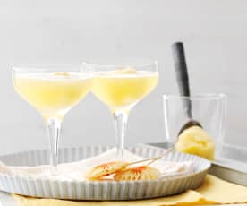 Orangensorbet mit Sekt