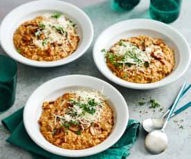 Mushroom brown rice risotto (Diabetes)