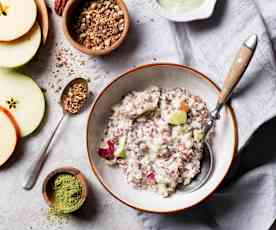 Linseed Overnight Oats with Matcha Yoghurt