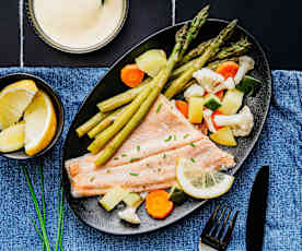 Forel met hollandaisesaus