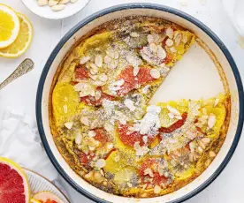 Clafoutis de cítricos con semillas de amapola