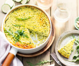 Clafoutis de courgettes, ail et amande