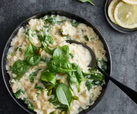 Risotto au citron et épinards