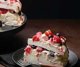 Mixed Berries Pavlova Stack