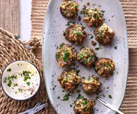 Gegrillte Pilze mit Nussfüllung (vegan)