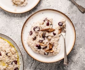 Risotto aux raisins et champignons