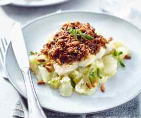 Seelachs-Tomaten-Filet mit Kartoffel-Fenchel-Stampf