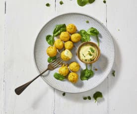 Polpette di tempeh con mayo alla menta (vegan)