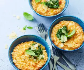 Risotto aux tomates séchées et pesto de basilic