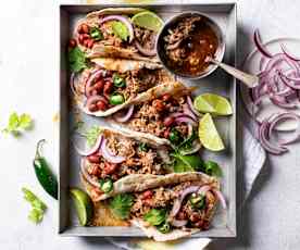 Quick pulled pork in beer sauce
