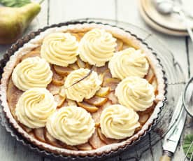 Tarte aux poires et ganache à la vanille