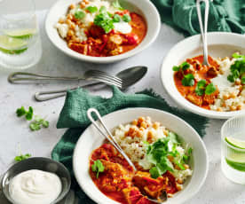 Fast lamb curry with chickpea and cauliflower rice (Diabetes)