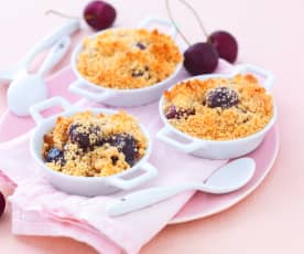 Crumble pommes-cerises (sans gluten et sans lactose)