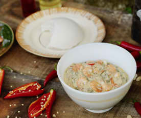 Pumpkin leaf stew with prawns (M'boa com xima)