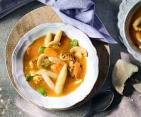 Spargel-Hähnchen-Suppe