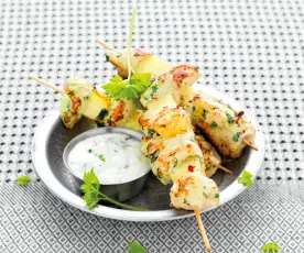 Brochettes de poulet à l'indienne