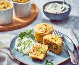 Tortilla-Muffins mit Kräuter-Dip