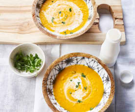 Velouté carottes, navets et chorizo