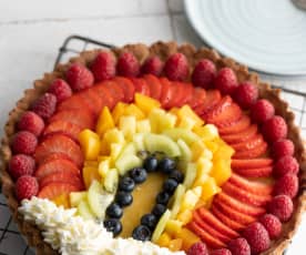 Tarta de frutas arcoíris