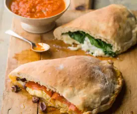 Calzones with Marinara Sauce - Calzoni con salsa marinara