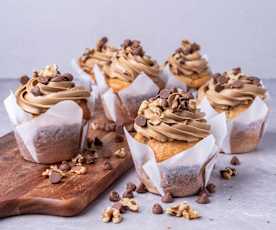 Walnut and coffee cream muffin