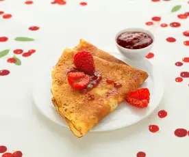 Crêpes sans lactose à la confiture