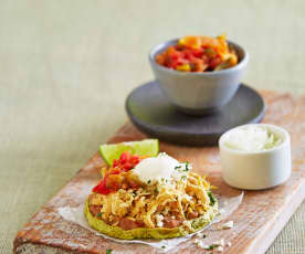 Cactus Cornbreads (Sopes) and Chicken