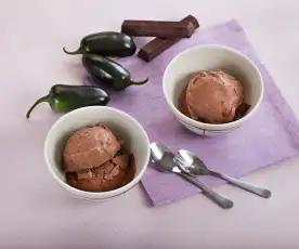 Glace au chocolat et piment jalapeño