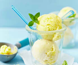 Piña colada sorbet