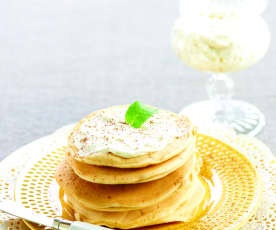 Panquecas com queijo de barrar