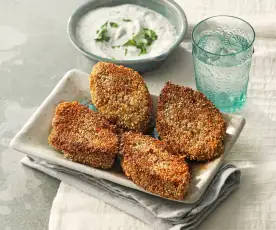 Tortini di fave vegetariani ripieni (kibbeh)