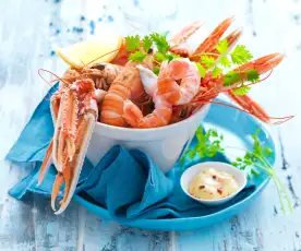 La cuisson des langoustines