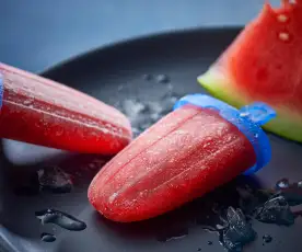 Watermelon ice lollies