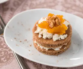 Bolinhos de noz com requeijão e doce de abóbora