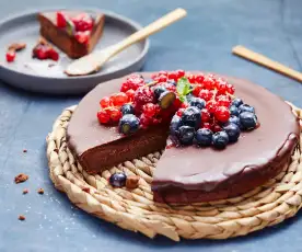 Fondant chocolat en robe de fruits