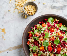 Salada de cevada com frango e beterraba